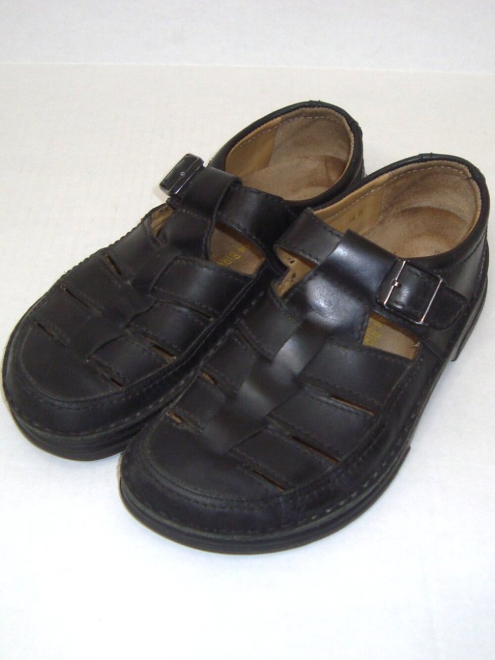 Vintage Birkenstock Footprints Madeira Black Leather Fisherman Sandals Y2K